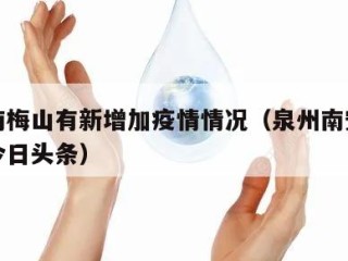 泉州南梅山有新增加疫情情况（泉州南安梅山新闻今日头条）